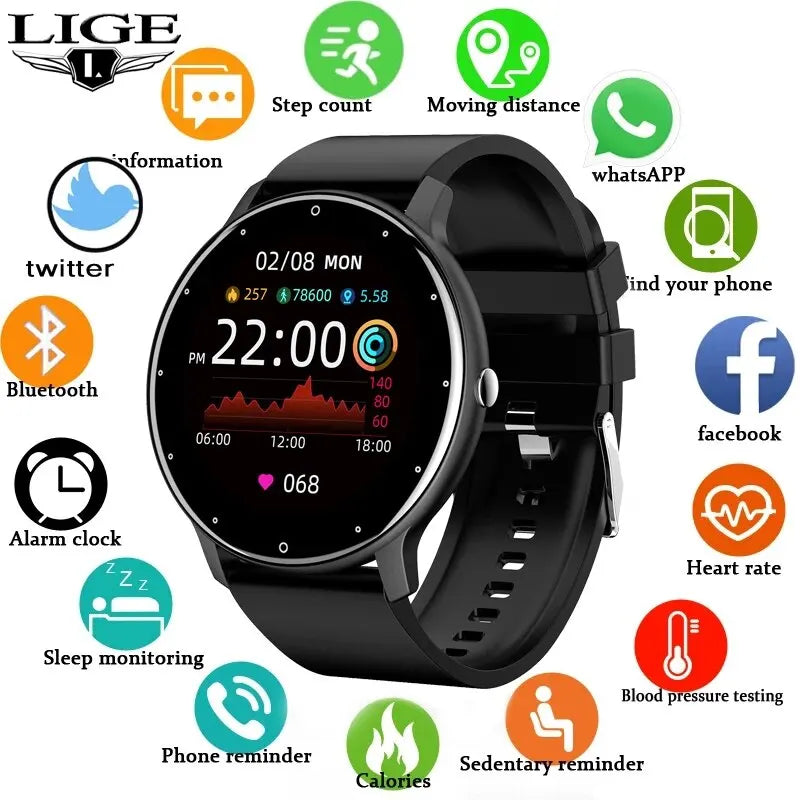 LIGE Smart Watch IP67 A Prova D'Água